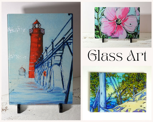 "On the Bluff" Rosy Mound Sand Dunes Lake Glass Art Print