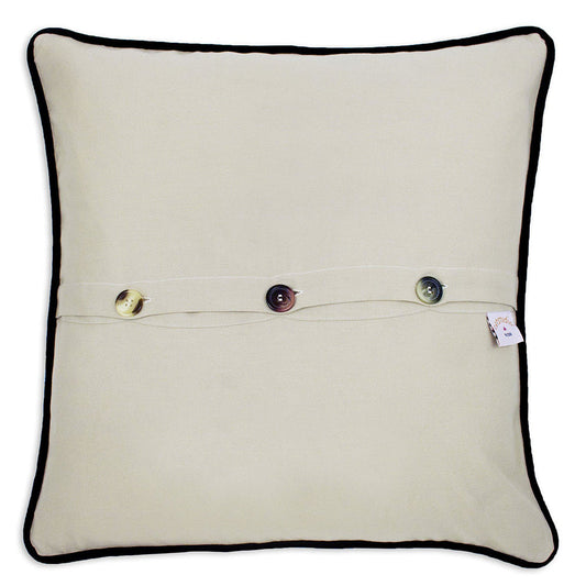 Lake Michigan Hand-Embroidered Pillow