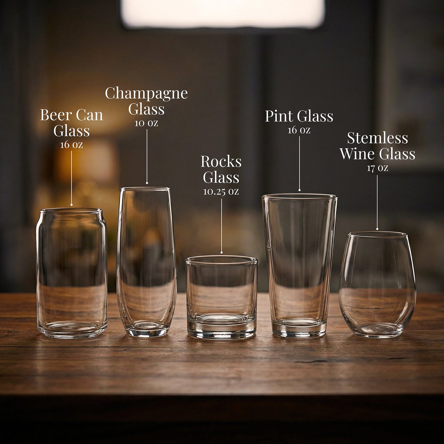 Lake Michigan Map Laser Engraved Glasses