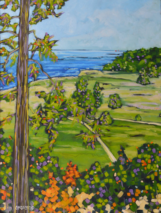 "On the Bluff" Rosy Mound Sand Dunes Lake Glass Art Print
