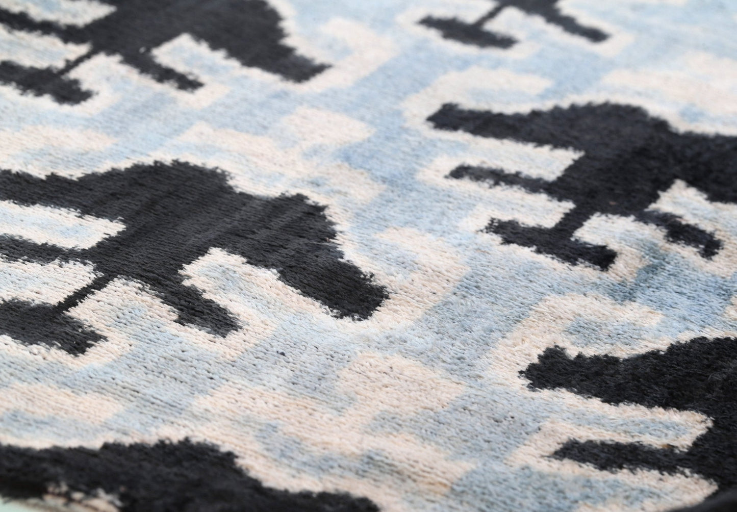 Handmade Velvet Lumbar Pillow Ikat Design - with Premium Down Feather Insert
