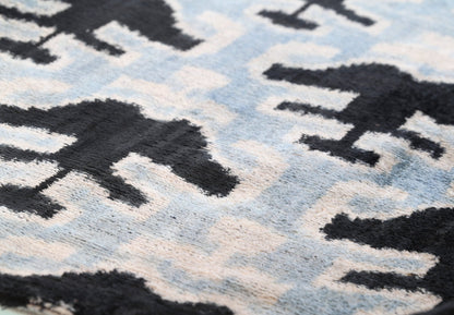 Handmade Velvet Lumbar Pillow Ikat Design - with Premium Down Feather Insert