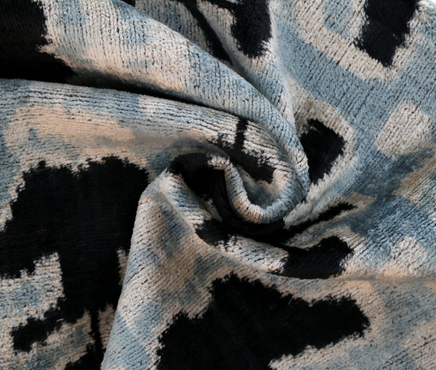 Handmade Velvet Lumbar Pillow Ikat Design - with Premium Down Feather Insert