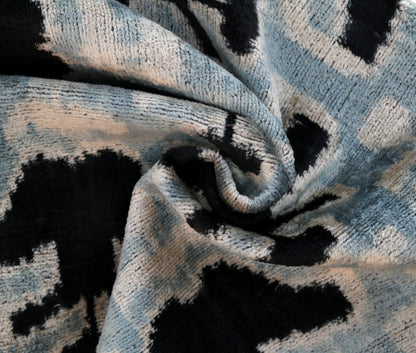 Handmade Velvet Lumbar Pillow Ikat Design - with Premium Down Feather Insert