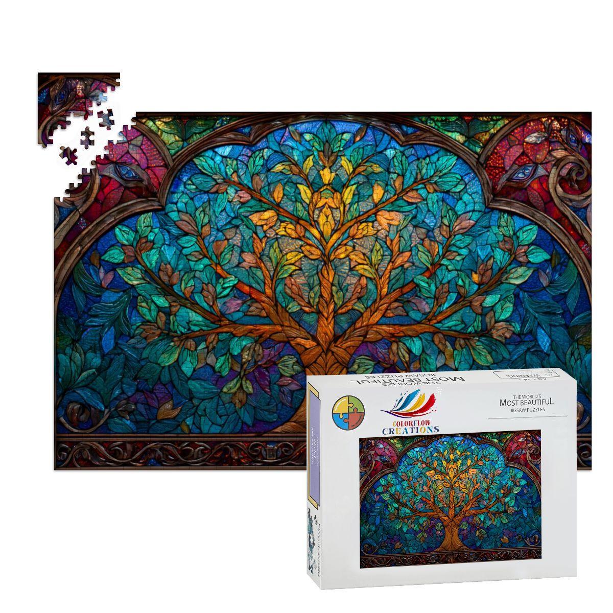 Tree of Life Stained Glass Jigsaw Puzzle