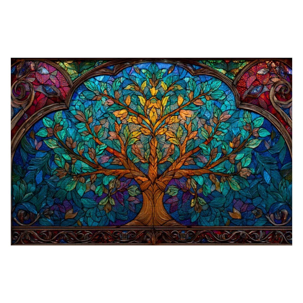 Tree of Life Stained Glass Jigsaw Puzzle