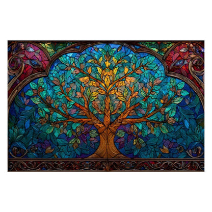 Tree of Life Stained Glass Jigsaw Puzzle