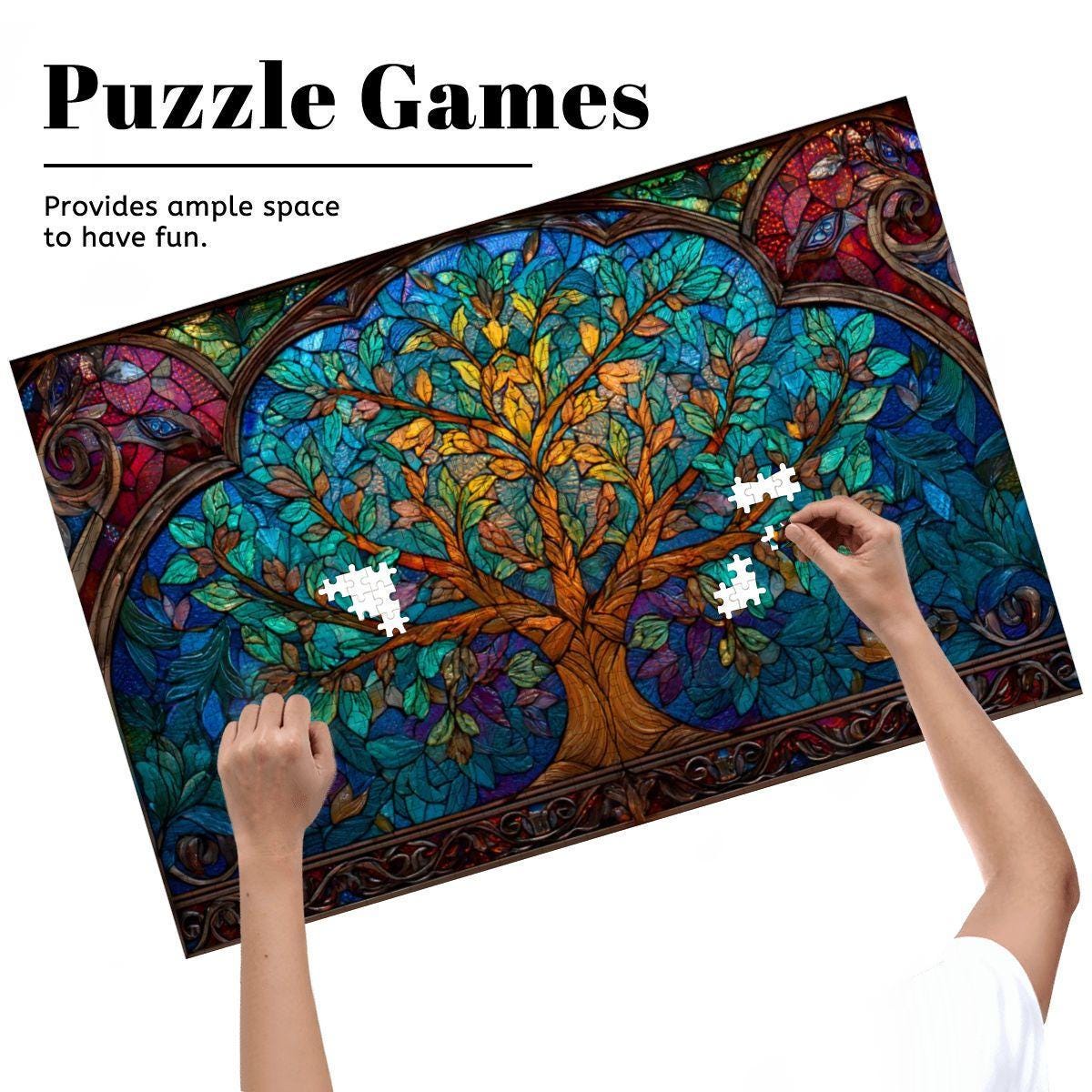 Tree of Life Stained Glass Jigsaw Puzzle